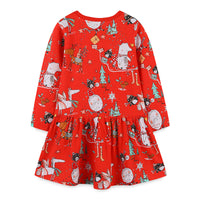 Load image into Gallery viewer, Baby Kid Girls Animals Cartoon Print Christmas Dresses Wholesale 221221218
