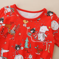 Load image into Gallery viewer, Baby Kid Girls Animals Cartoon Print Christmas Dresses Wholesale 221221218
