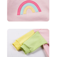 Load image into Gallery viewer, 2 Pieces Set Baby Kid Unisex Color-blocking Rainbow Hoodies Swearshirts And Shorts Wholesale 221221224
