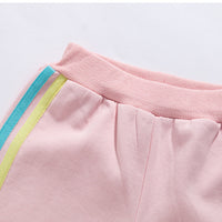 Load image into Gallery viewer, 2 Pieces Set Baby Kid Unisex Color-blocking Rainbow Hoodies Swearshirts And Shorts Wholesale 221221224
