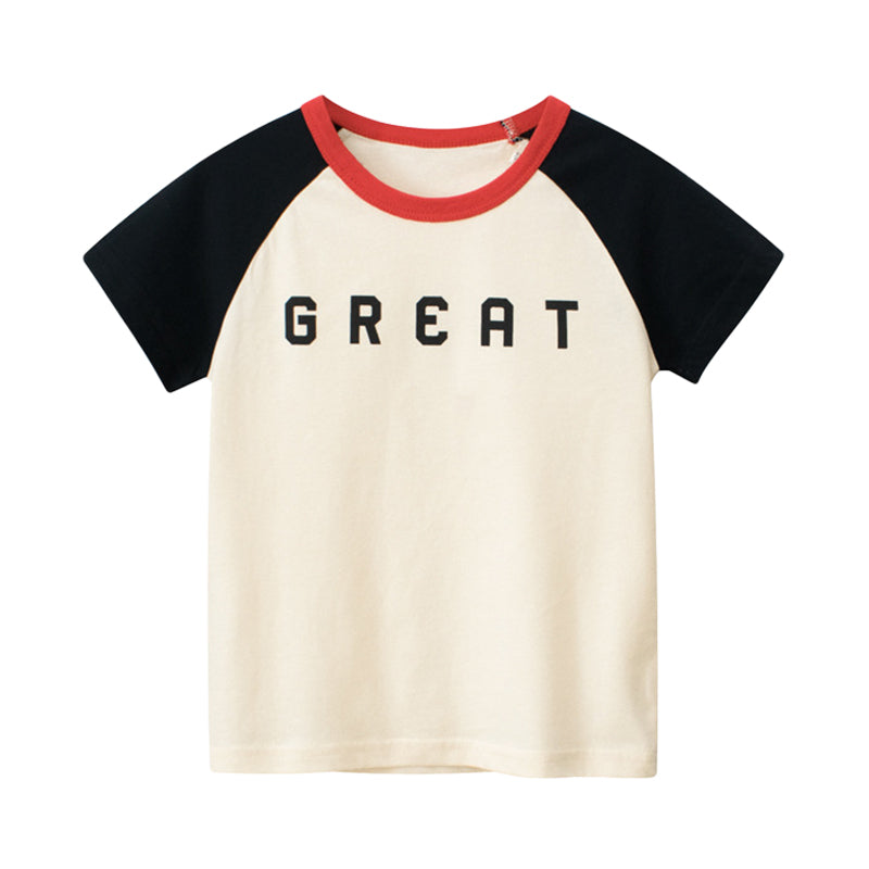 Baby Kid Boys Letters Color-blocking T-Shirts Wholesale 221221273