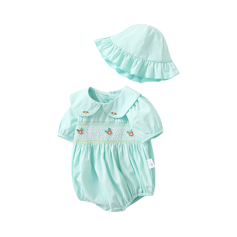 Baby Girls Flower Embroidered Rompers Wholesale 221221278