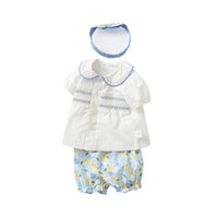 Load image into Gallery viewer, 2 Pieces Set Baby Kid Girls Embroidered Print Tops And Flower Shorts Wholesale 221221279
