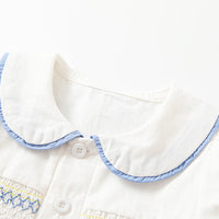 Load image into Gallery viewer, 2 Pieces Set Baby Kid Girls Embroidered Print Tops And Flower Shorts Wholesale 221221279
