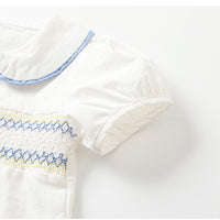 Load image into Gallery viewer, 2 Pieces Set Baby Kid Girls Embroidered Print Tops And Flower Shorts Wholesale 221221279
