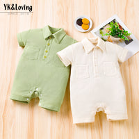 Load image into Gallery viewer, Baby Unisex Solid Color Rompers Wholesale 221221280
