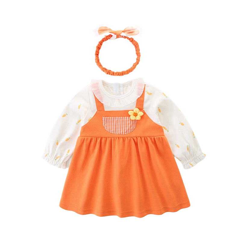 Baby Kid Girls Flower Print Dresses Wholesale 221221282