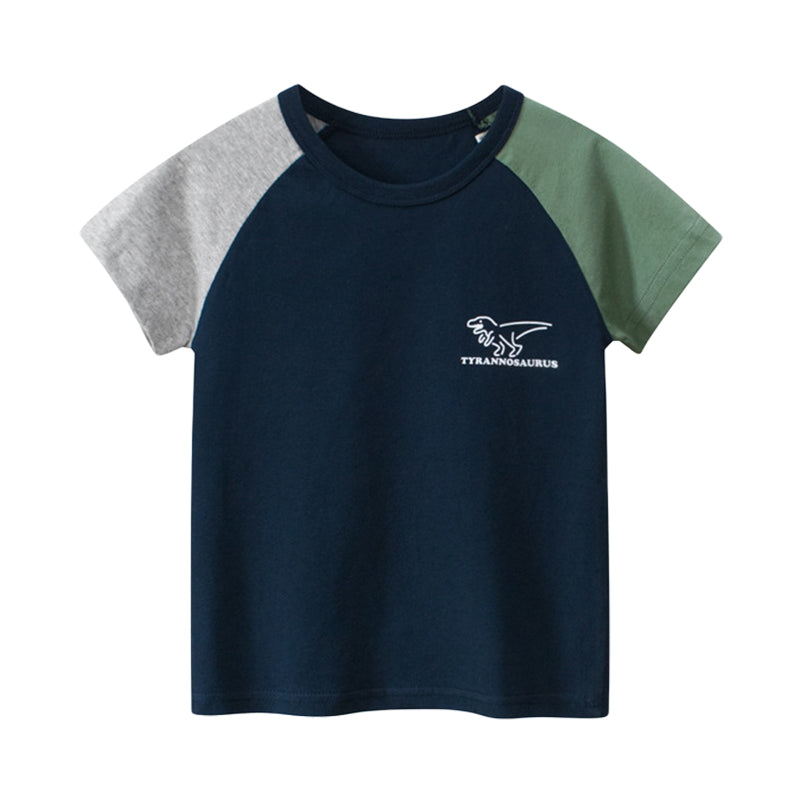 Baby Kid Boys Letters Dinosaur Print T-Shirts Wholesale 221221284