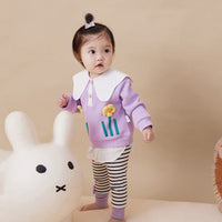 Load image into Gallery viewer, 2 Pieces Set Baby Kid Girls Flower Tops And Striped Pants Wholesale 221221288
