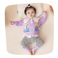 Load image into Gallery viewer, 2 Pieces Set Baby Kid Girls Flower Tops And Striped Pants Wholesale 221221288
