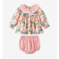 Load image into Gallery viewer, 2 Pieces Set Baby Kid Girls Flower Print Tops And Solid Color Shorts Wholesale 221221290
