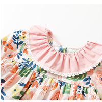 Load image into Gallery viewer, 2 Pieces Set Baby Kid Girls Flower Print Tops And Solid Color Shorts Wholesale 221221290
