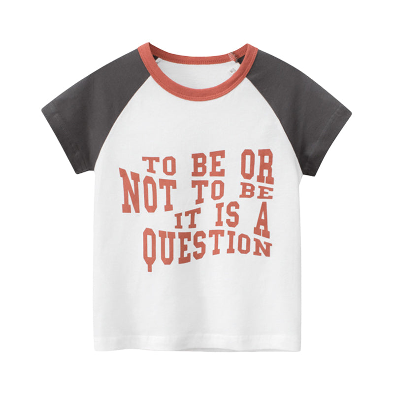 Baby Kid Boys Letters Color-blocking T-Shirts Wholesale 221221296