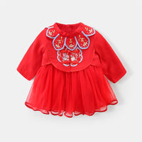 Load image into Gallery viewer, Baby Kid Girls Flower Embroidered Dresses Wholesale 221221305
