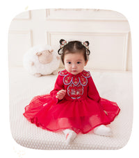 Load image into Gallery viewer, Baby Kid Girls Flower Embroidered Dresses Wholesale 221221305
