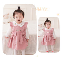Load image into Gallery viewer, 2 Pieces Set Baby Kid Girls Flower Embroidered Tops And Dresses Wholesale 221221308

