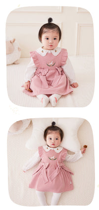 Load image into Gallery viewer, 2 Pieces Set Baby Kid Girls Flower Embroidered Tops And Dresses Wholesale 221221308
