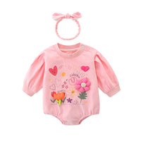 Load image into Gallery viewer, Baby Girls Flower Love heart Print Rompers Wholesale 221221309
