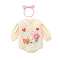 Load image into Gallery viewer, Baby Girls Flower Love heart Print Rompers Wholesale 221221309
