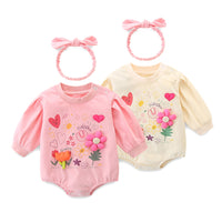 Load image into Gallery viewer, Baby Girls Flower Love heart Print Rompers Wholesale 221221309
