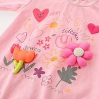 Load image into Gallery viewer, Baby Girls Flower Love heart Print Rompers Wholesale 221221309
