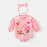Load image into Gallery viewer, Baby Girls Flower Love heart Print Rompers Wholesale 221221309
