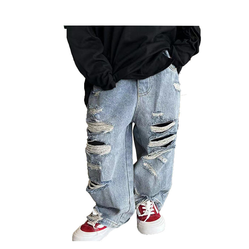 Baby Kid Unisex Ripped Pants Jeans Wholesale 22122193