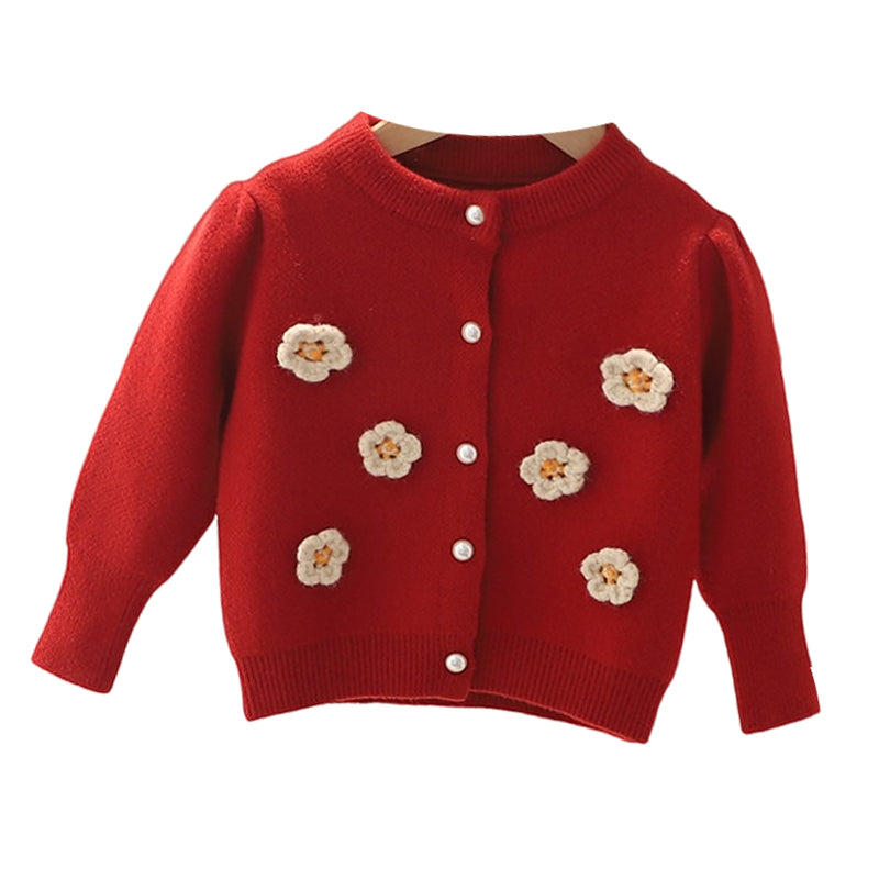 Baby Kid Girls Flower Cardigan Wholesale 221226106