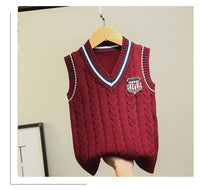 Load image into Gallery viewer, Kid Big Kid Unisex Solid Color Vests Waistcoats Knitwear Wholesale 22122612
