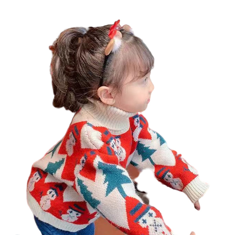 Baby Kid Girls Cartoon Plant Crochet Christmas Sweaters Wholesale 221226128