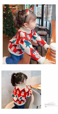 Load image into Gallery viewer, Baby Kid Girls Cartoon Plant Crochet Christmas Sweaters Wholesale 221226128

