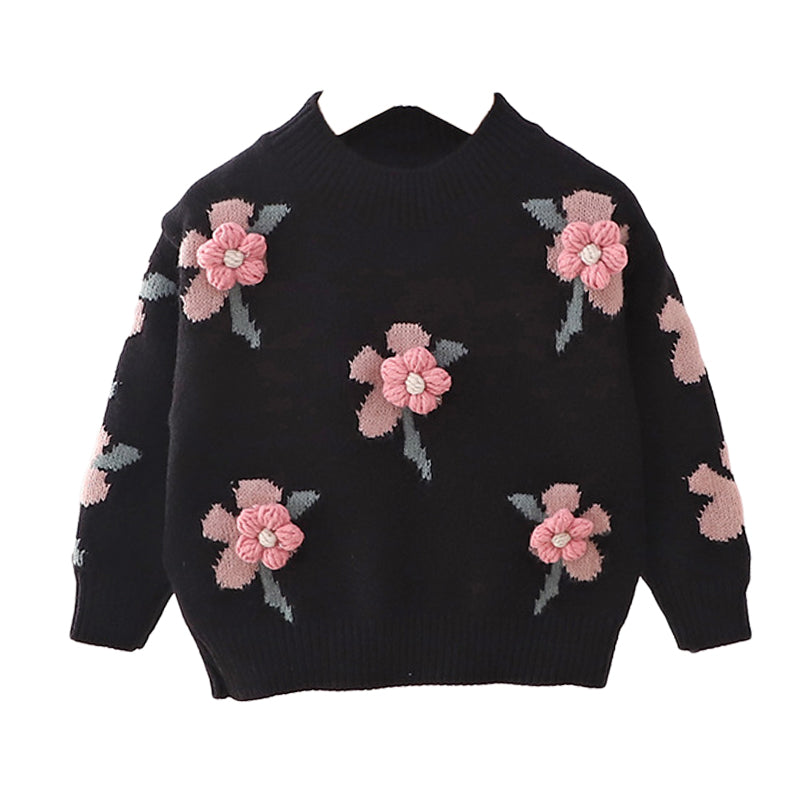 Baby Kid Girls Flower Crochet Sweaters Wholesale 221226135
