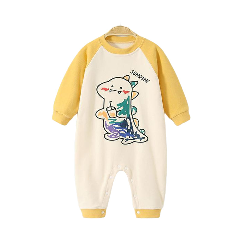 Baby Unisex Letters Color-blocking Cartoon Print Jumpsuits Wholesale 221226139