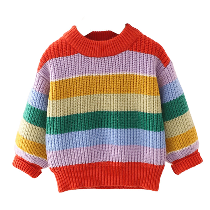 Baby Kid Girls Rainbow Crochet Sweaters Wholesale 221226144