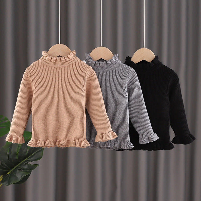 Baby Kid Girls Solid Color Sweaters Knitwear Wholesale 22122615