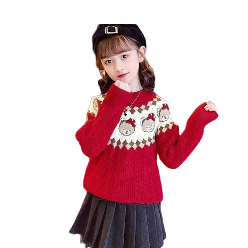 Kid Girls Cartoon Crochet Sweaters Wholesale 221226171
