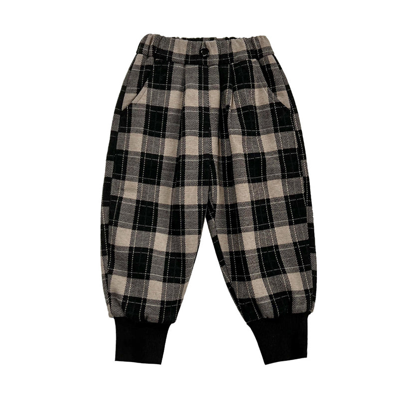Baby Kid Boys Checked Pants Wholesale 221226182