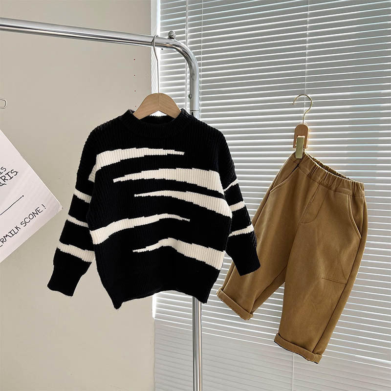 Baby Kid Boys Zebra Print Sweaters Wholesale 221226211