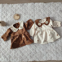 Load image into Gallery viewer, Baby Girls Flower Embroidered Dresses Wholesale 221226237
