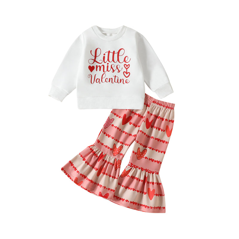 2 Pieces Set Baby Kid Girls Letters Hoodies Swearshirts  And Striped Love heart Pants Wholesale 221226263