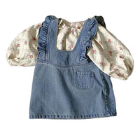 Load image into Gallery viewer, Baby Girls Flower Print Tops And Solid Color Dresses Wholesale 221226274
