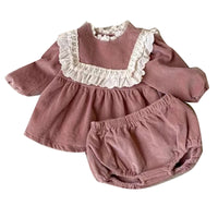 Load image into Gallery viewer, 2 Pieces Set Baby Girls Embroidered Tops And Solid Color Shorts Wholesale 221226287

