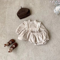 Load image into Gallery viewer, 2 Pieces Set Baby Girls Embroidered Tops And Solid Color Shorts Wholesale 221226287
