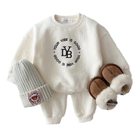 Load image into Gallery viewer, 2 Pieces Set Baby Kid Unisex Letters Hoodies Swearshirts And Solid Color Pants Wholesale 221226345
