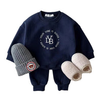 Load image into Gallery viewer, 2 Pieces Set Baby Kid Unisex Letters Hoodies Swearshirts And Solid Color Pants Wholesale 221226345
