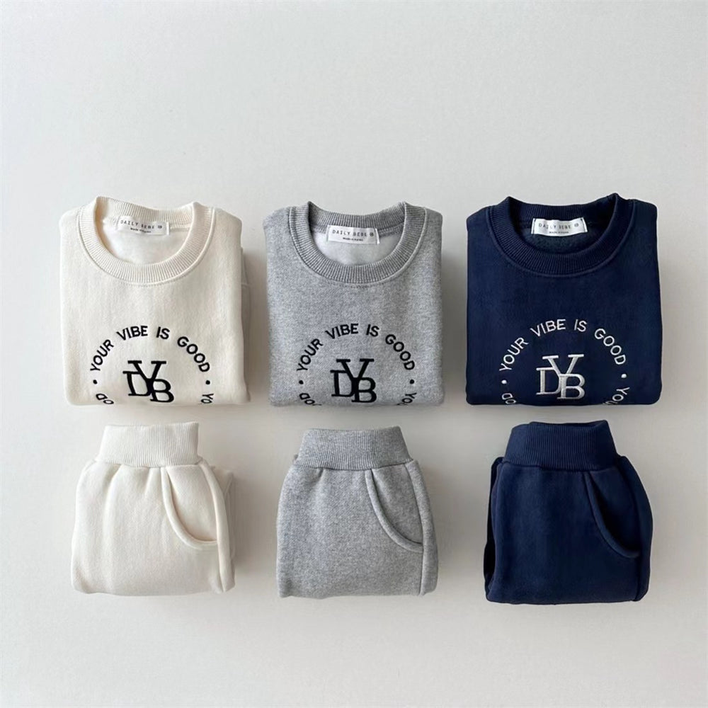 2 Pieces Set Baby Kid Unisex Letters Hoodies Swearshirts And Solid Color Pants Wholesale 221226345