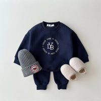 Load image into Gallery viewer, 2 Pieces Set Baby Kid Unisex Letters Hoodies Swearshirts And Solid Color Pants Wholesale 221226345
