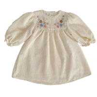 Load image into Gallery viewer, Baby Kid Girls Striped Embroidered Dresses Wholesale 221226365
