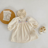 Load image into Gallery viewer, Baby Kid Girls Striped Embroidered Dresses Wholesale 221226365
