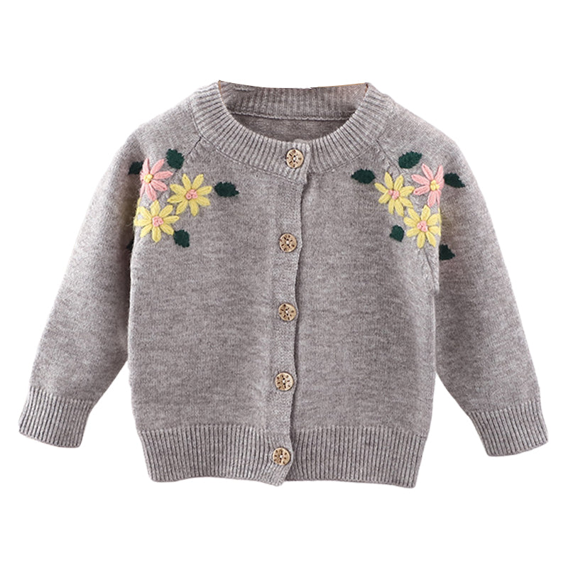 Baby Kid Girls Flower Crochet Cardigan Wholesale 22122637